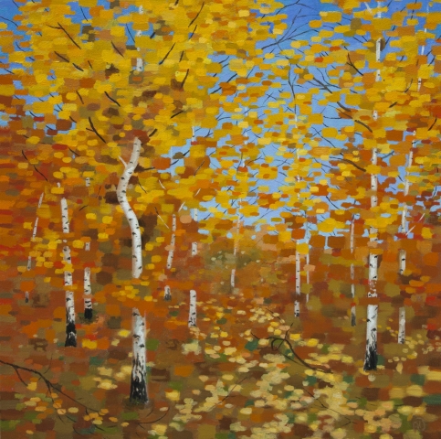 birch forest autumn oil painting canadian art buy