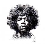 Jimi Hendrix Ink Portrait