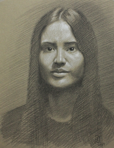 portrait, pencil, drawing,