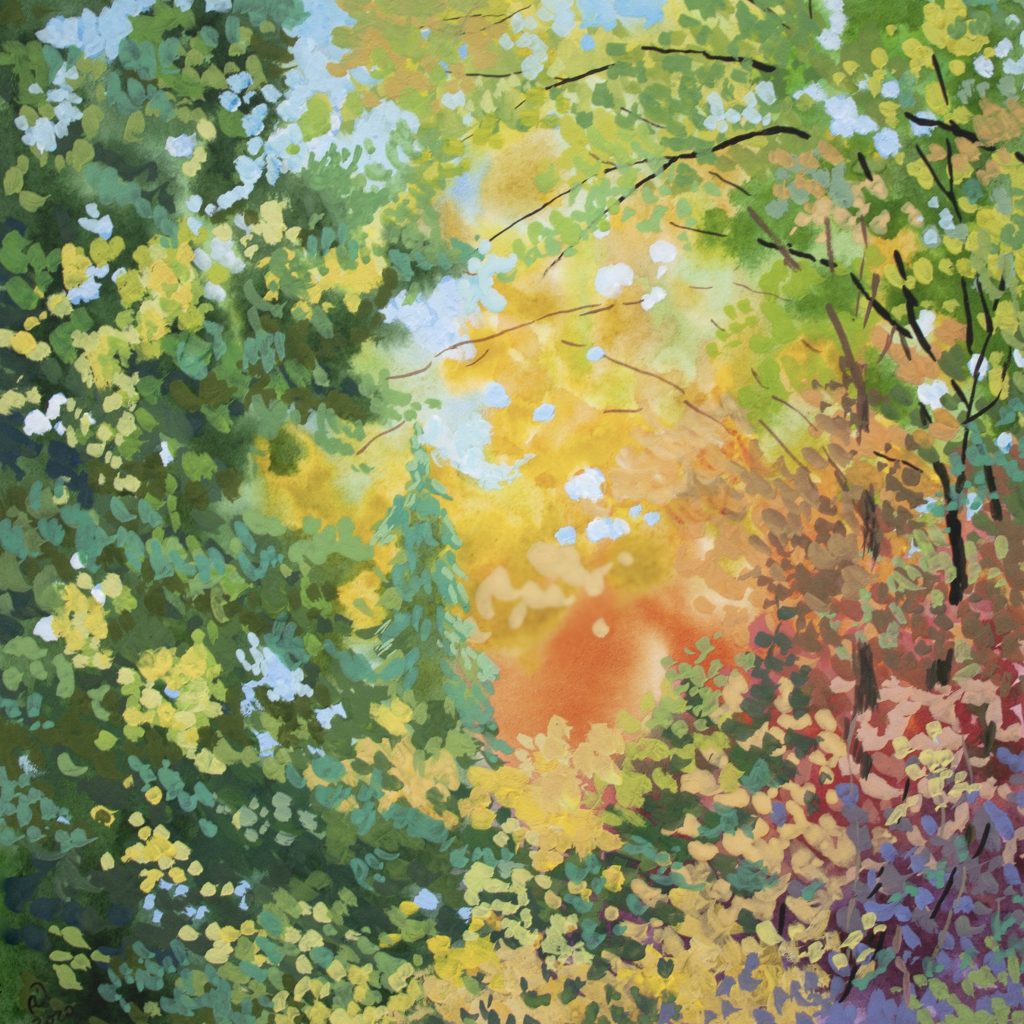 autumn wave painting watercolor gouache canadian art buy
