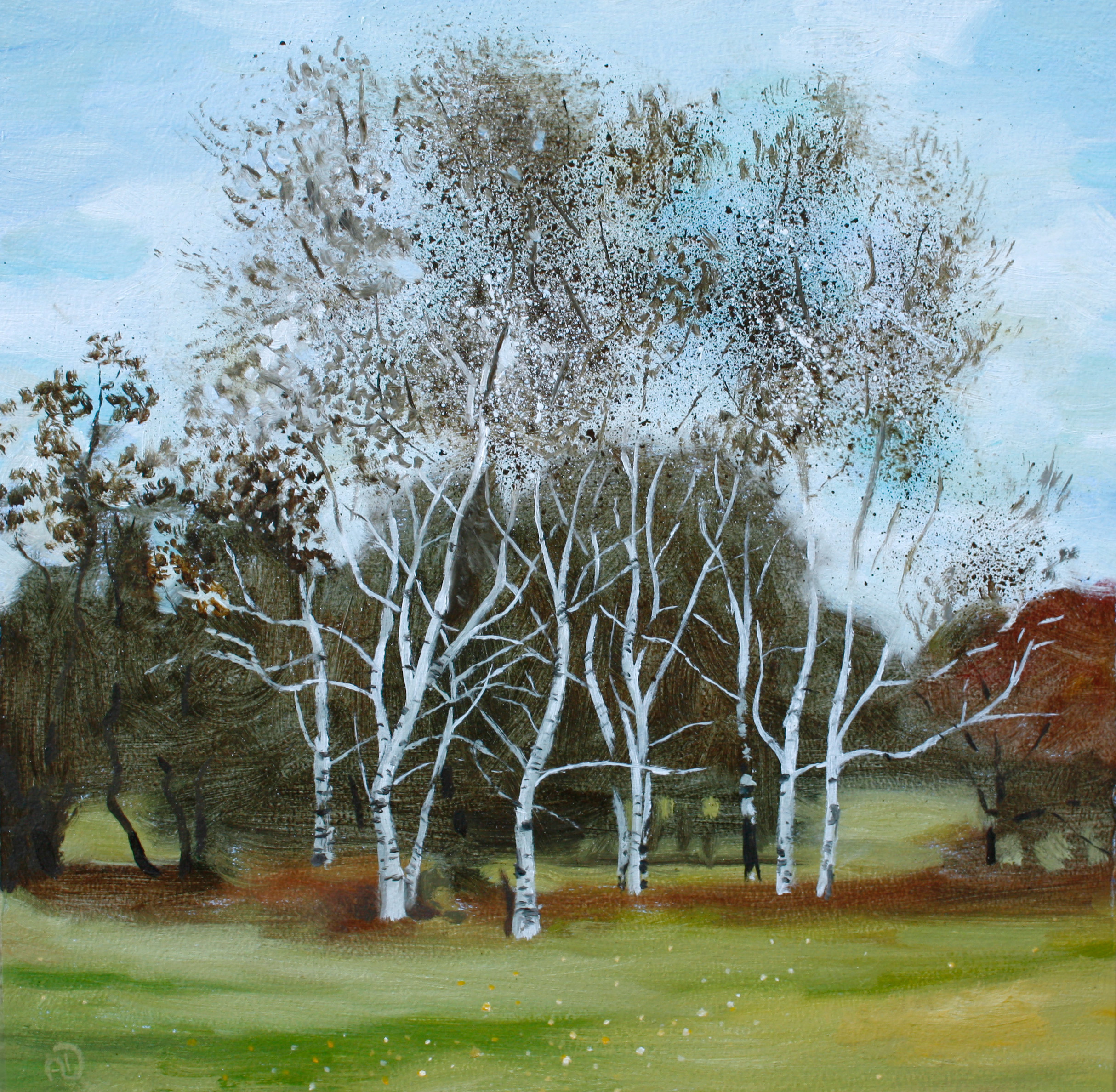 November Birches Oil Painting Landscape